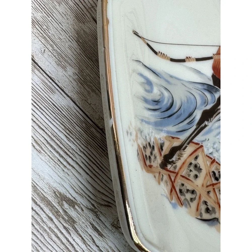 Vintage 1970 Japanese Toyo Porcelain‎ Samurai Motif Plate 8